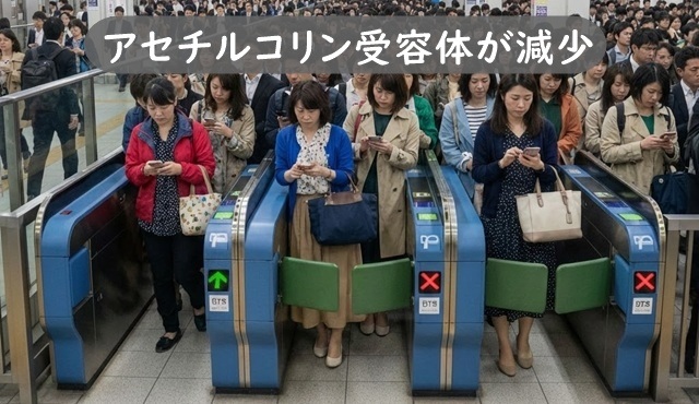 自動改札が故障しており渋滞しているラッシュアワー。